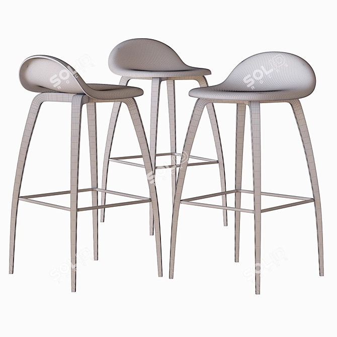 Sophisticated GUBI Bar Chair 3D model image 3