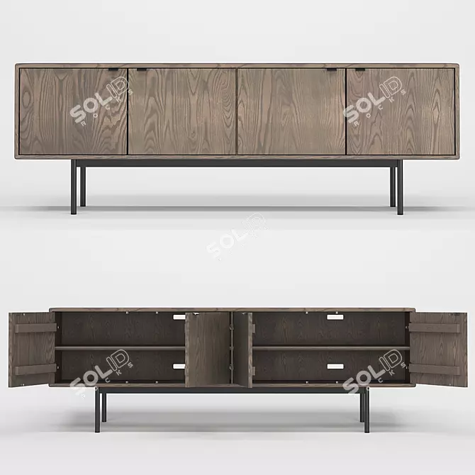 Modern Media Storage: Hensley Cabinets 3D model image 1