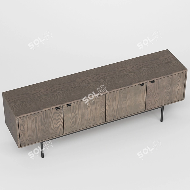 Modern Media Storage: Hensley Cabinets 3D model image 3