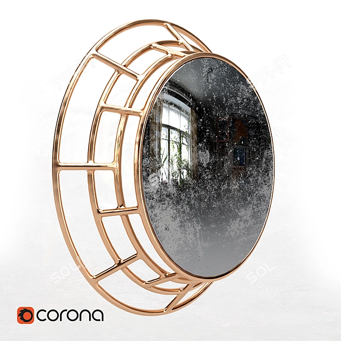 Modern Antique-Style Roma Mirror 3D model image 1