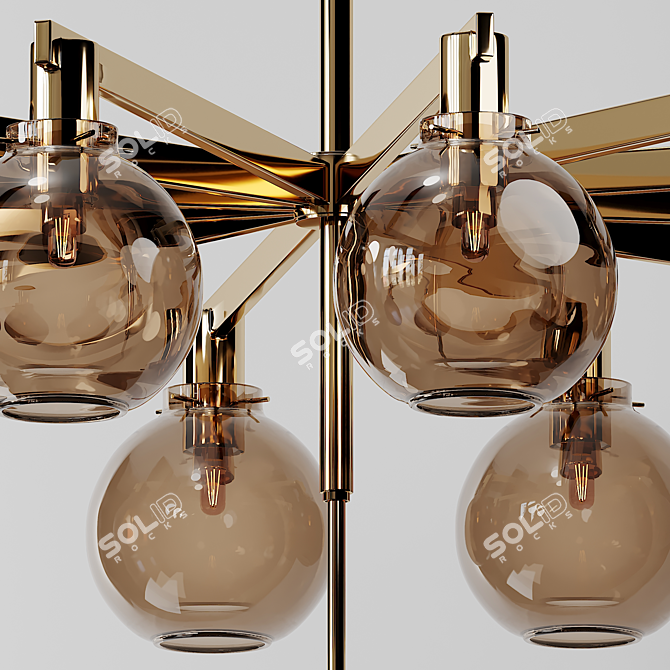 Elegant Hans-Agne Jakobsson Brass Ceiling Lamp 3D model image 2