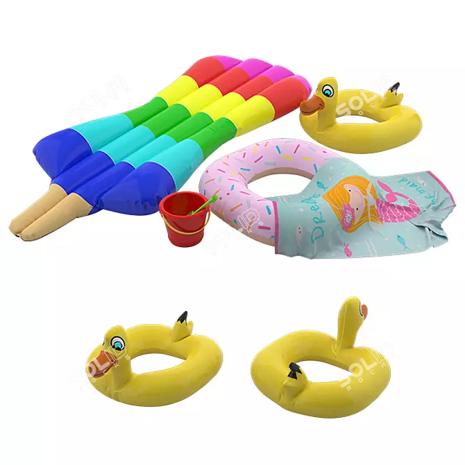 Fun-filled Floating Triangle Tubes 3D model image 1