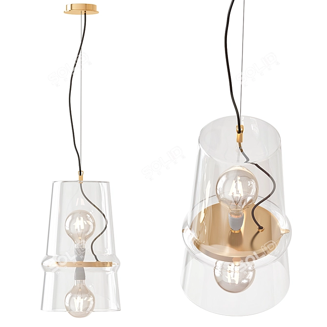 Elegant Starlit Glow: Tenue De Soiree 3000 Ceiling Light 3D model image 1