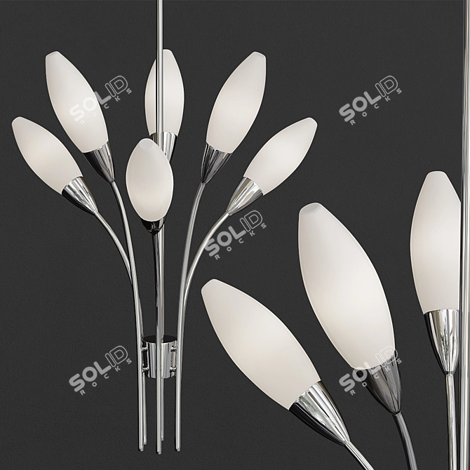 Elegant Calista 6-Light Chandelier 3D model image 1