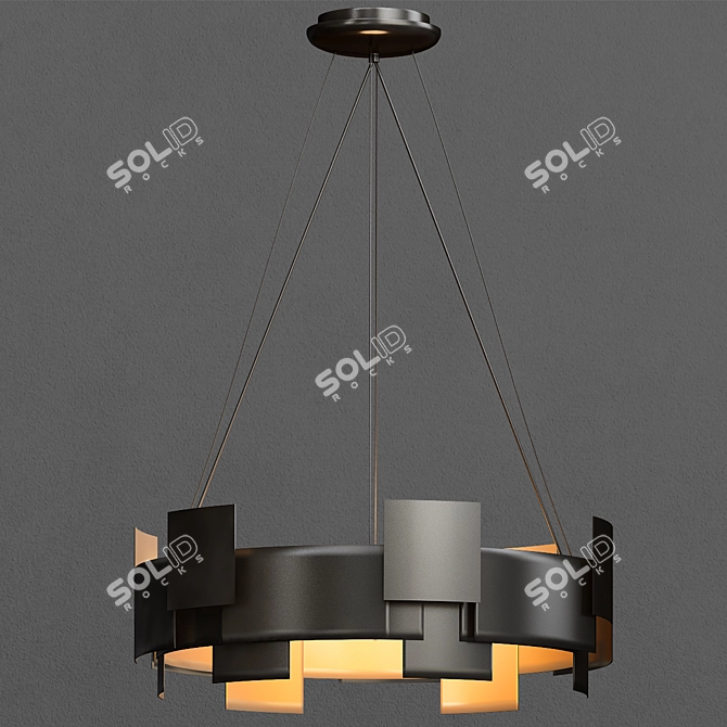 Stylish LED Chandelier: Olde Bronze 3D model image 1