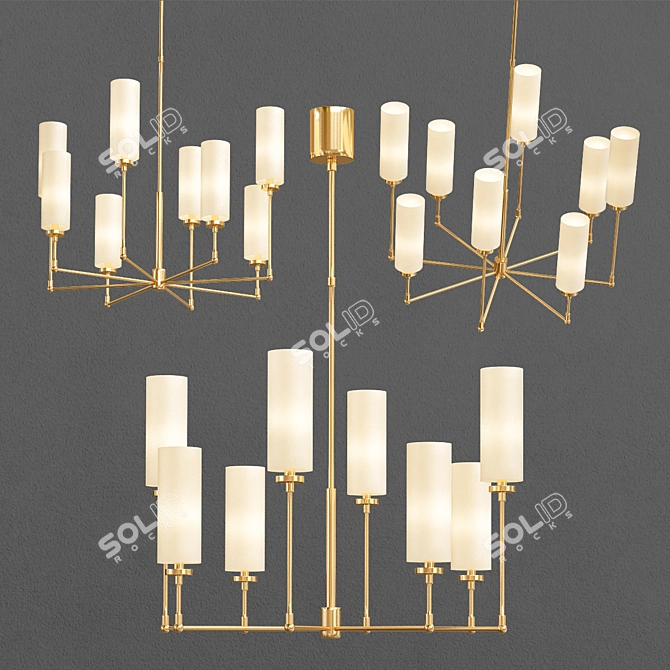 Elegant Ziyi 8 Light Chandelier 3D model image 1