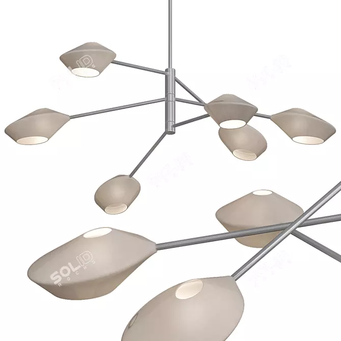 Elegant Orb Chandelier Trio 3D model image 1