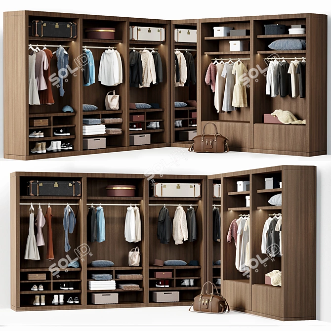 SIPARIO Wardrobe: Sophisticated and Spacious 3D model image 1