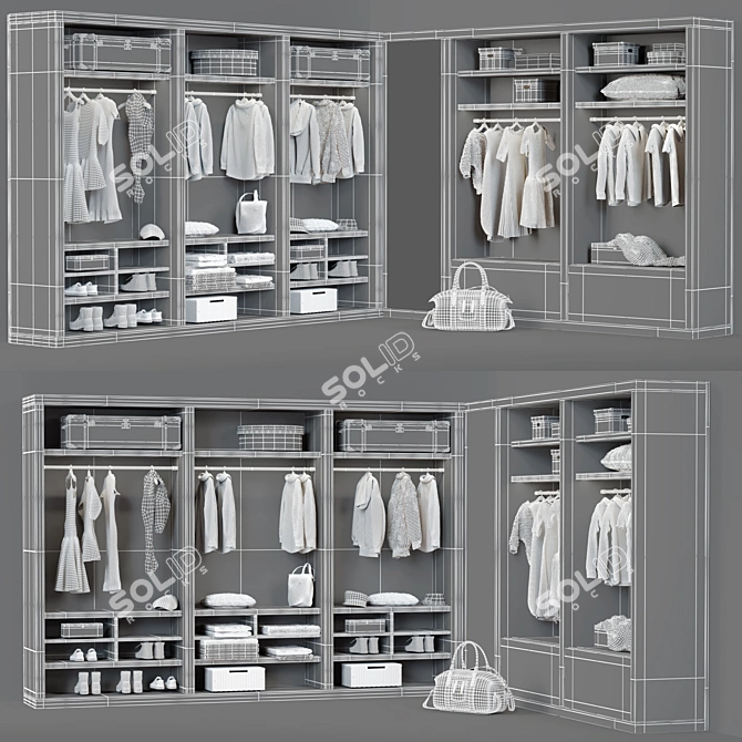 SIPARIO Wardrobe: Sophisticated and Spacious 3D model image 3