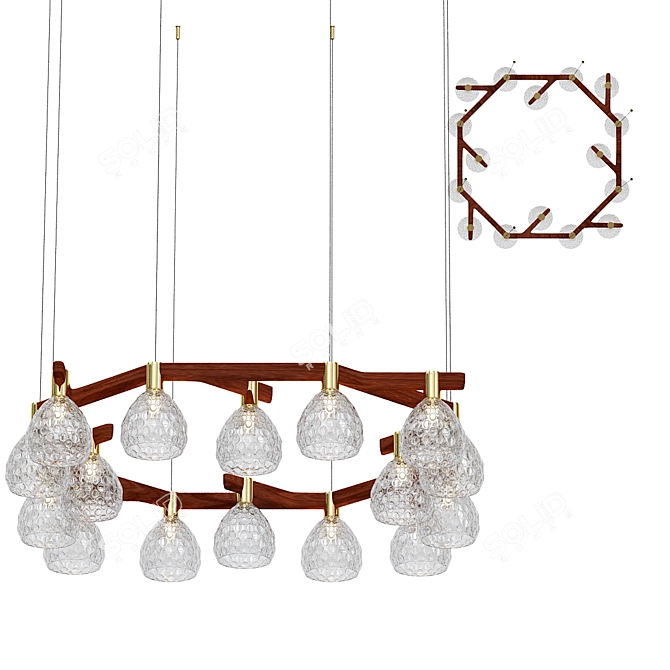 Glamorous FOLIA 16-Light Chandelier 3D model image 1