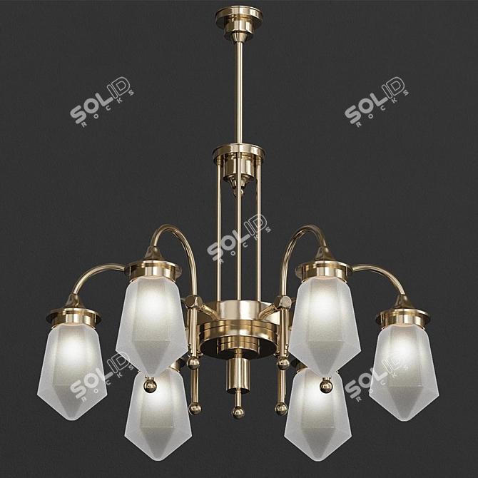 Vintage Rustic Patina Chandelier 3D model image 1