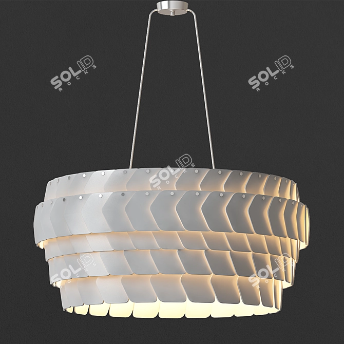 Elegant Sand & Taupe Pendant 3D model image 1