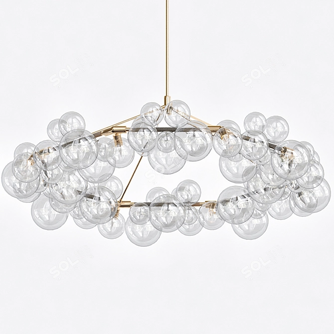 Ethereal Glow: Wreath Bubble Chandelier 3D model image 1