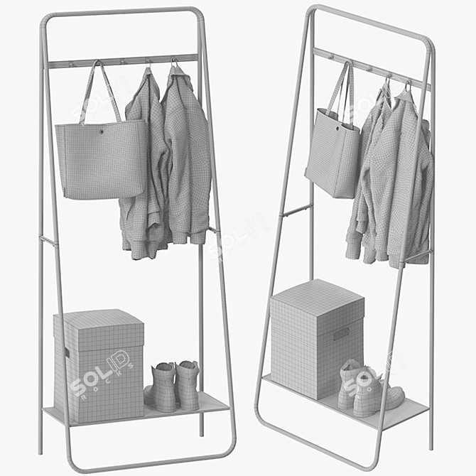 Nordal LINE Coat Rack: Stylish & Practical 3D model image 3