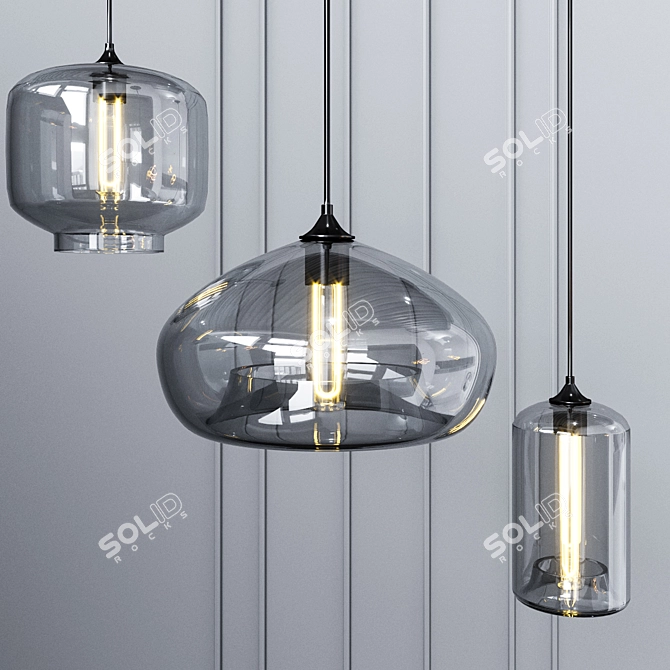 Modern Pendant Lighting: Fumo Set 3D model image 1