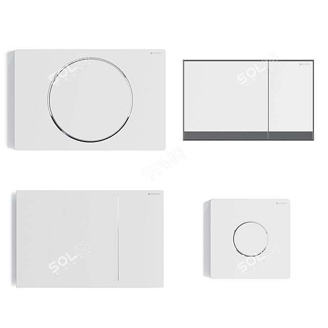 Geberit Button Collection: Sigma10, HyTouch, Sigma 60, Sigma 70 3D model image 2