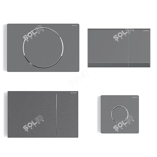 Geberit Button Collection: Sigma10, HyTouch, Sigma 60, Sigma 70 3D model image 3