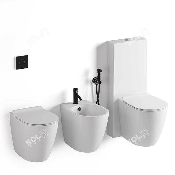 Modern Simas Vignoni Bathroom Set 3D model image 1