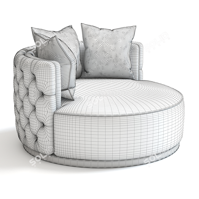 Modern 3D Oscar Loveseat: 3 Colours 3D model image 2