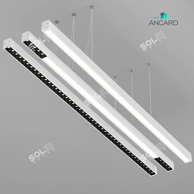 Sleek Linear Pendant Light 3D model image 2