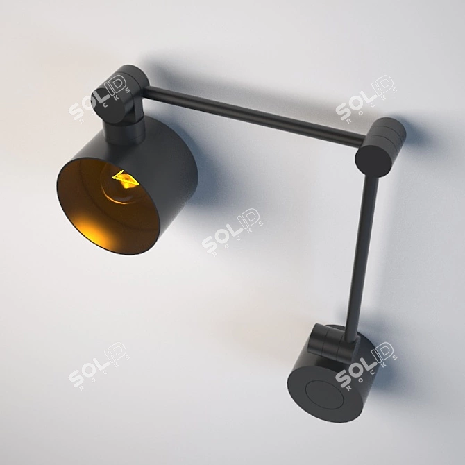 Boom Matte Black Wall Light 3D model image 1