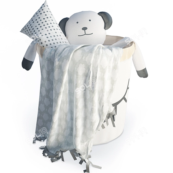 Cozy Cocoon: 3D Fabric Bag & Decorative Accessories 3D model image 1