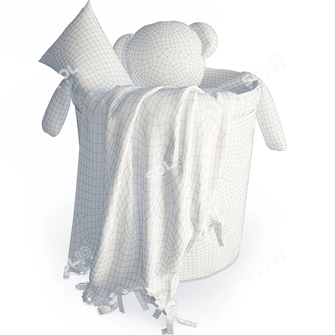 Cozy Cocoon: 3D Fabric Bag & Decorative Accessories 3D model image 2