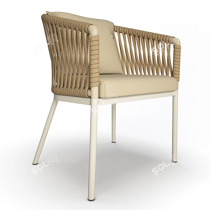 Bitta Braided Outdoor Chair - Stylish and Durable 3D model image 1