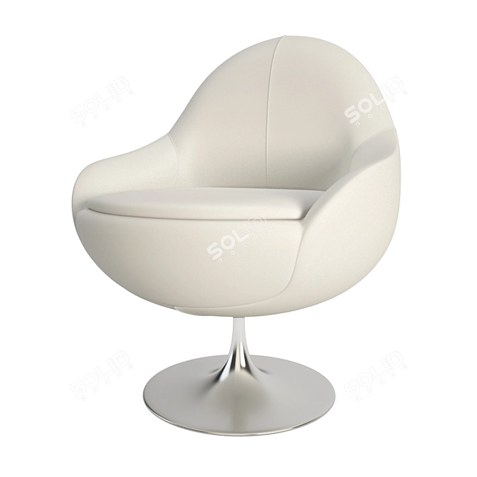 Modern Leather Swivel Armchair 3D model image 1