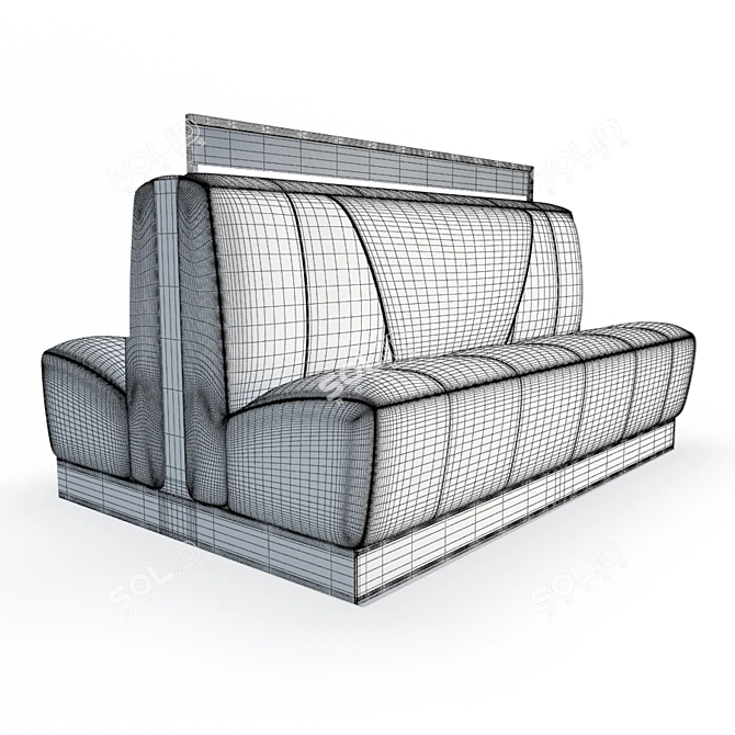 Retro American Diner Bench 3D model image 2