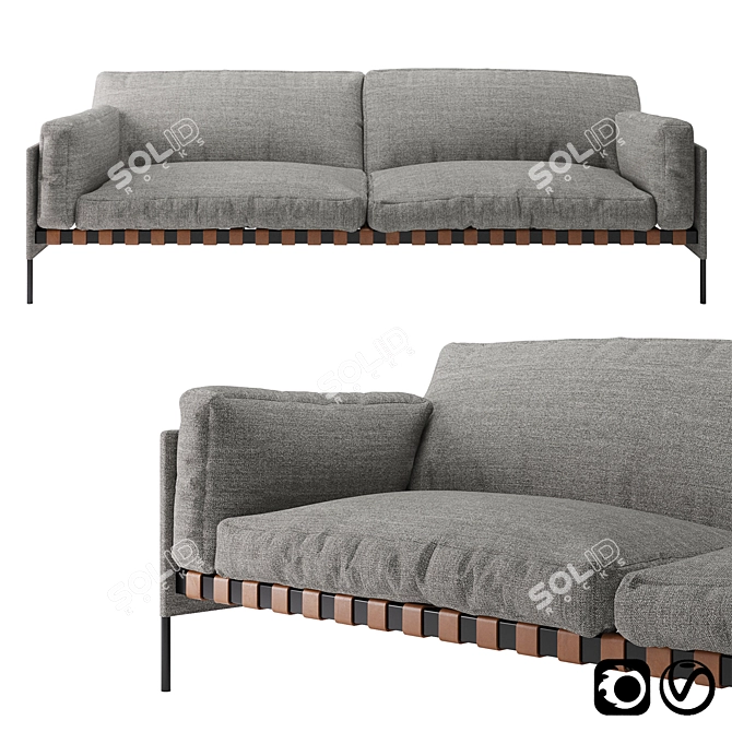 Sophisticated Étiquette Sofa: Elegant Design by De Padova 3D model image 1