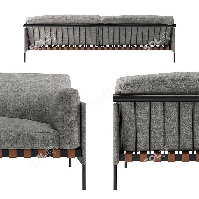 Sophisticated Étiquette Sofa: Elegant Design by De Padova 3D model image 2