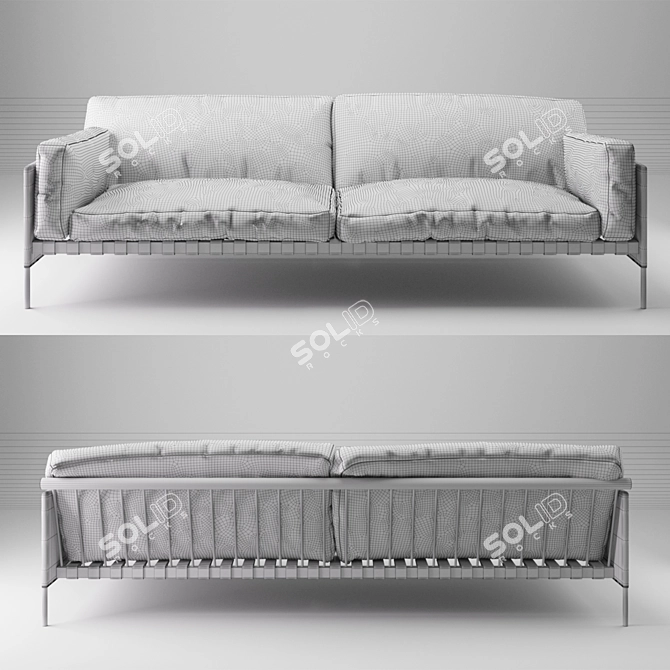 Sophisticated Étiquette Sofa: Elegant Design by De Padova 3D model image 3