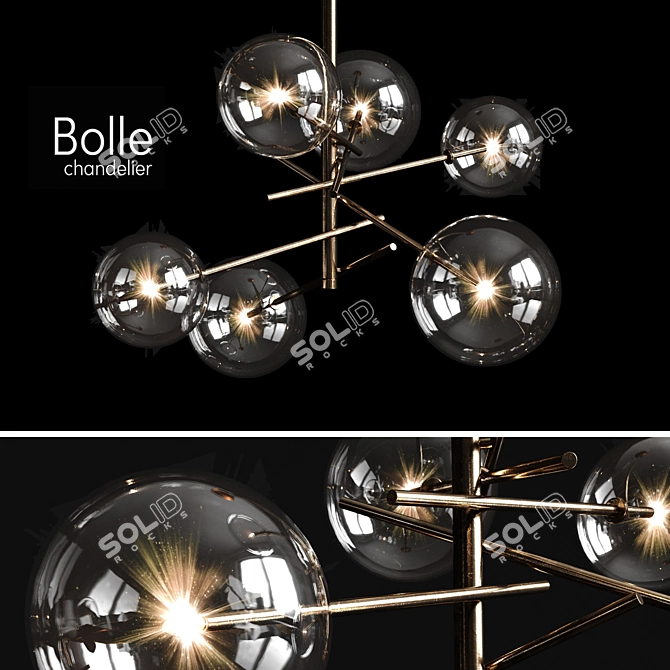 Bolle 6-Light Chandelier by Gallotti & Radice 3D model image 1