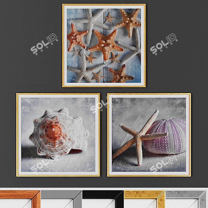Title: Modern Picture Set with Multiple Frame Options 3D model image 1