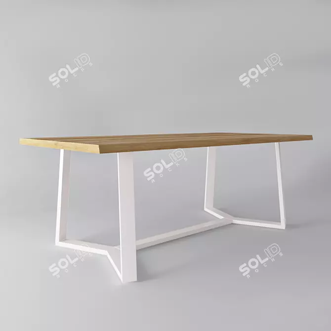 Industrial Oak Table - NOGACH 19 3D model image 1