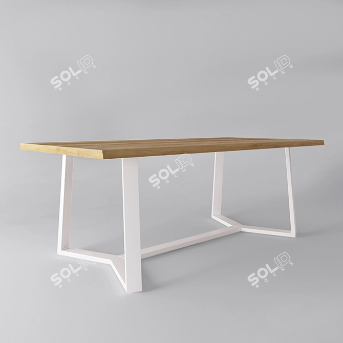 Industrial Oak Table - NOGACH 19 3D model image 2