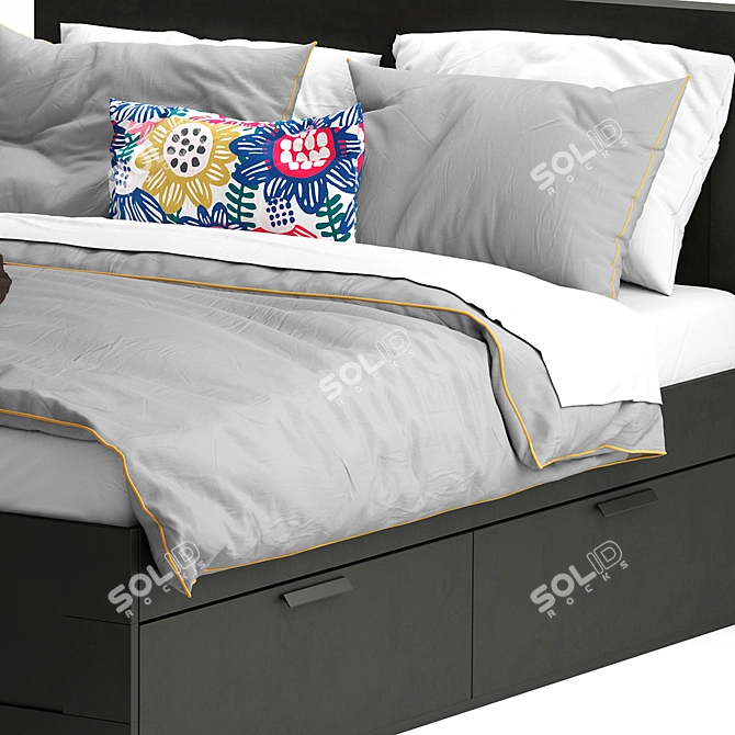 Sleek Brimnes Ikea Bedframe 3D model image 3