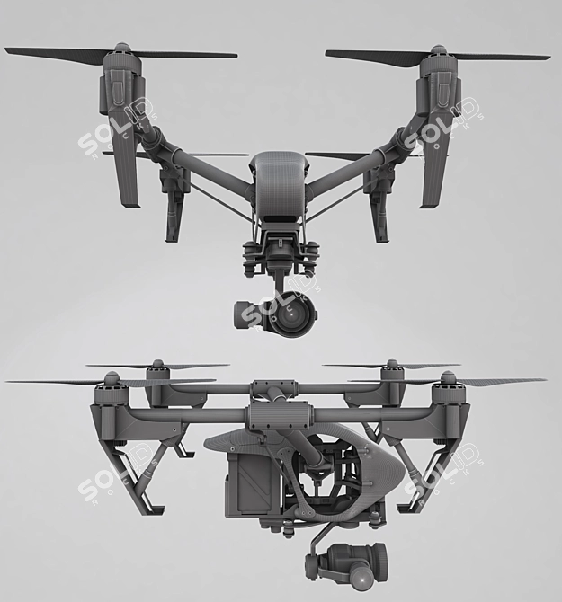 Advanced Aerial Filming: DJI Inspire 1 PRO 3D model image 3