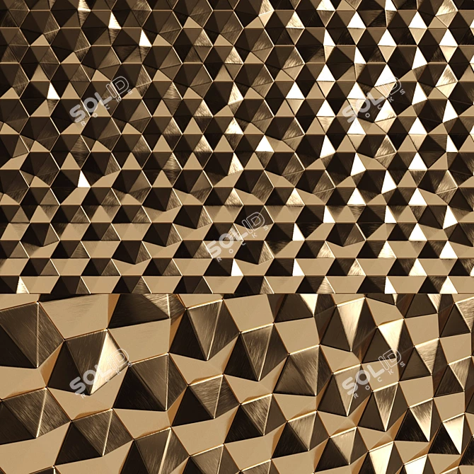 Title: Hexagonal 3D Panels in 4 Unique Materials 3D model image 3