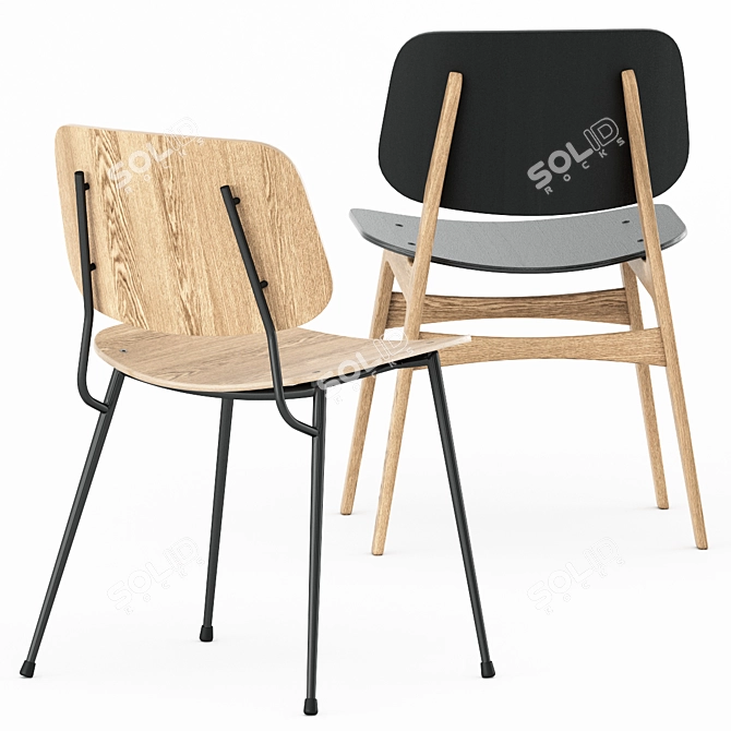 Soborg Chair: Timeless Elegance 3D model image 2