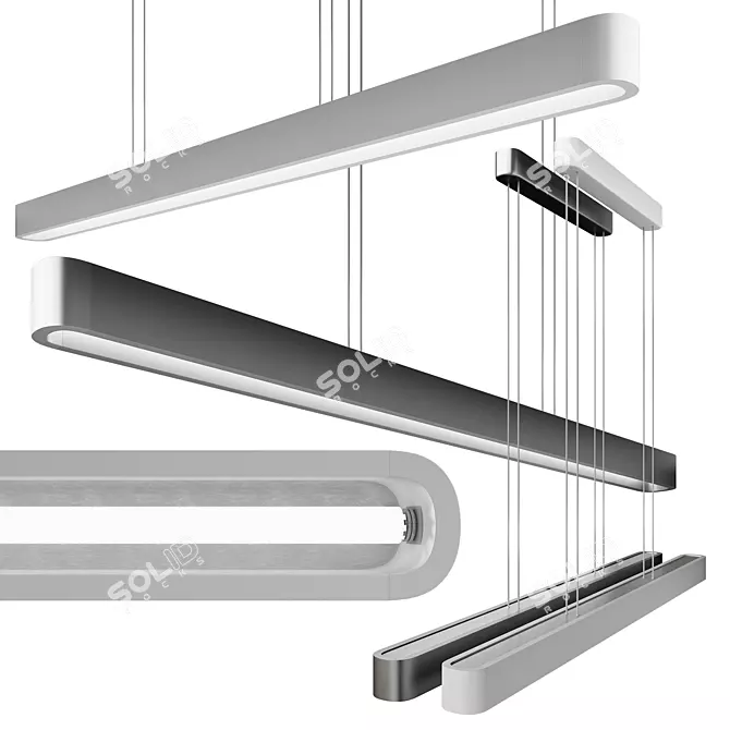 Modern Industrial LED Pendant Light 3D model image 2