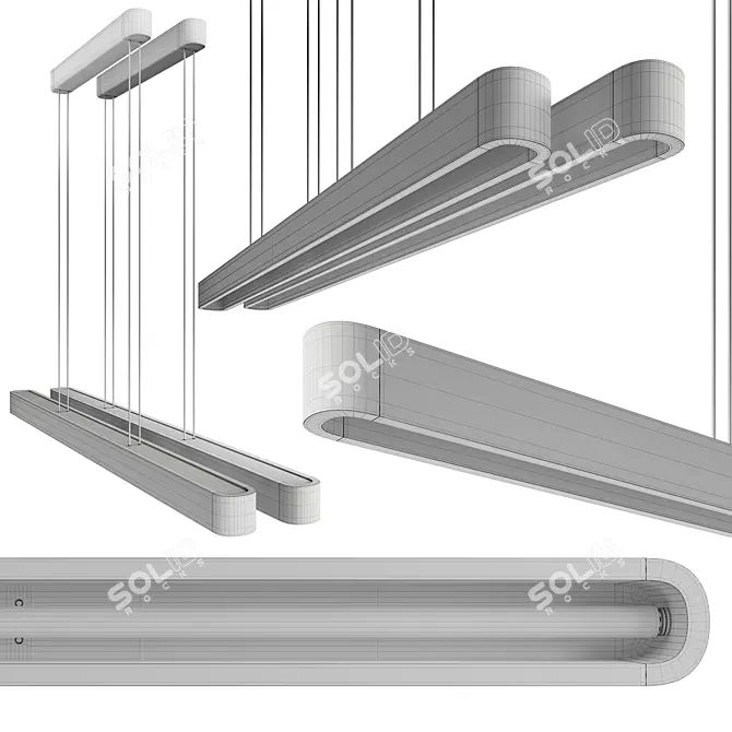 Modern Industrial LED Pendant Light 3D model image 3