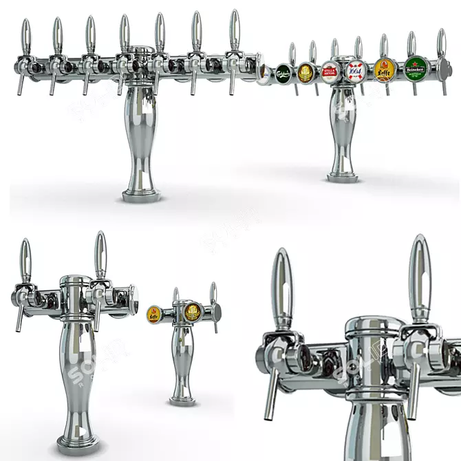 Elysee Beer Taps: Elegant 3D Bar Accessories 3D model image 1