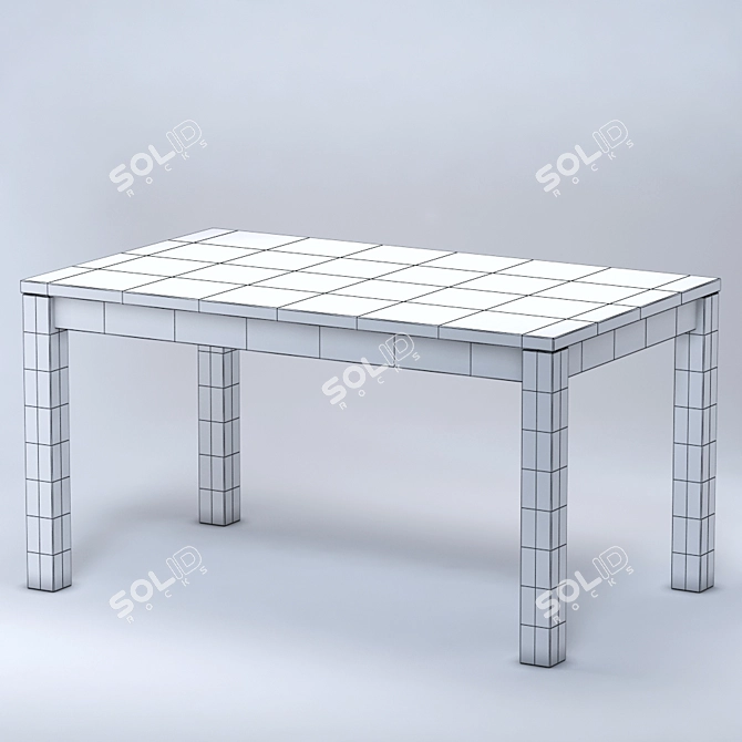 Modern Extendable Dining Table 3D model image 2