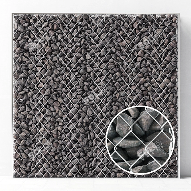 Giant Gabion Stones: Perfect for Landscaping 3D model image 1