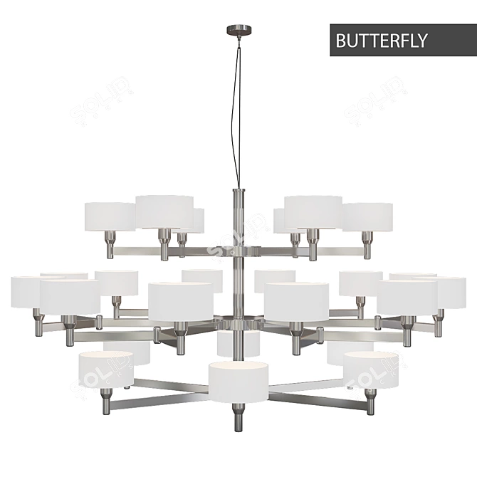 Elegant Butterfly Chandelier 3D model image 1