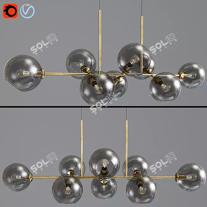 Ethereal Glass Pendant Chandelier 3D model image 1