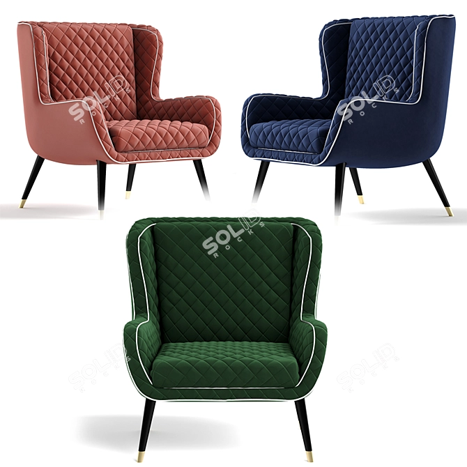 Baxter Dolly Chair: Unique Design and Comfort 3D model image 1