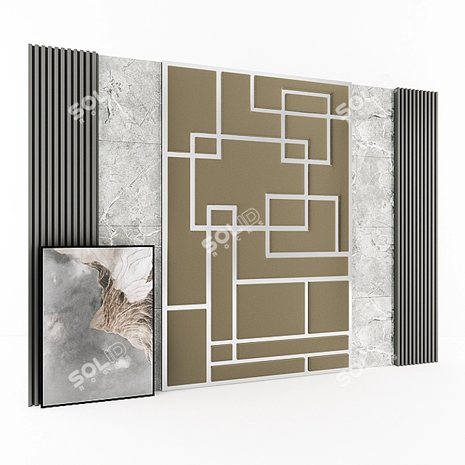 Modern 3D Wall Panel 3D model image 1